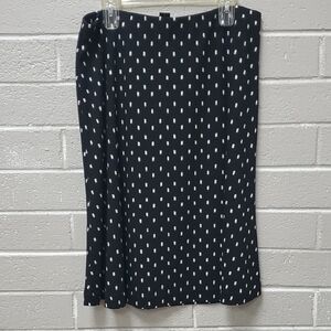 Ann Taylor Black and White Patterned Midi Skirt